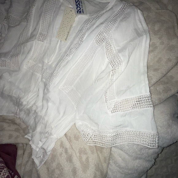 *Brand new* white sheer cotton BoHo three-quarter top large. - Picture 5 of 11